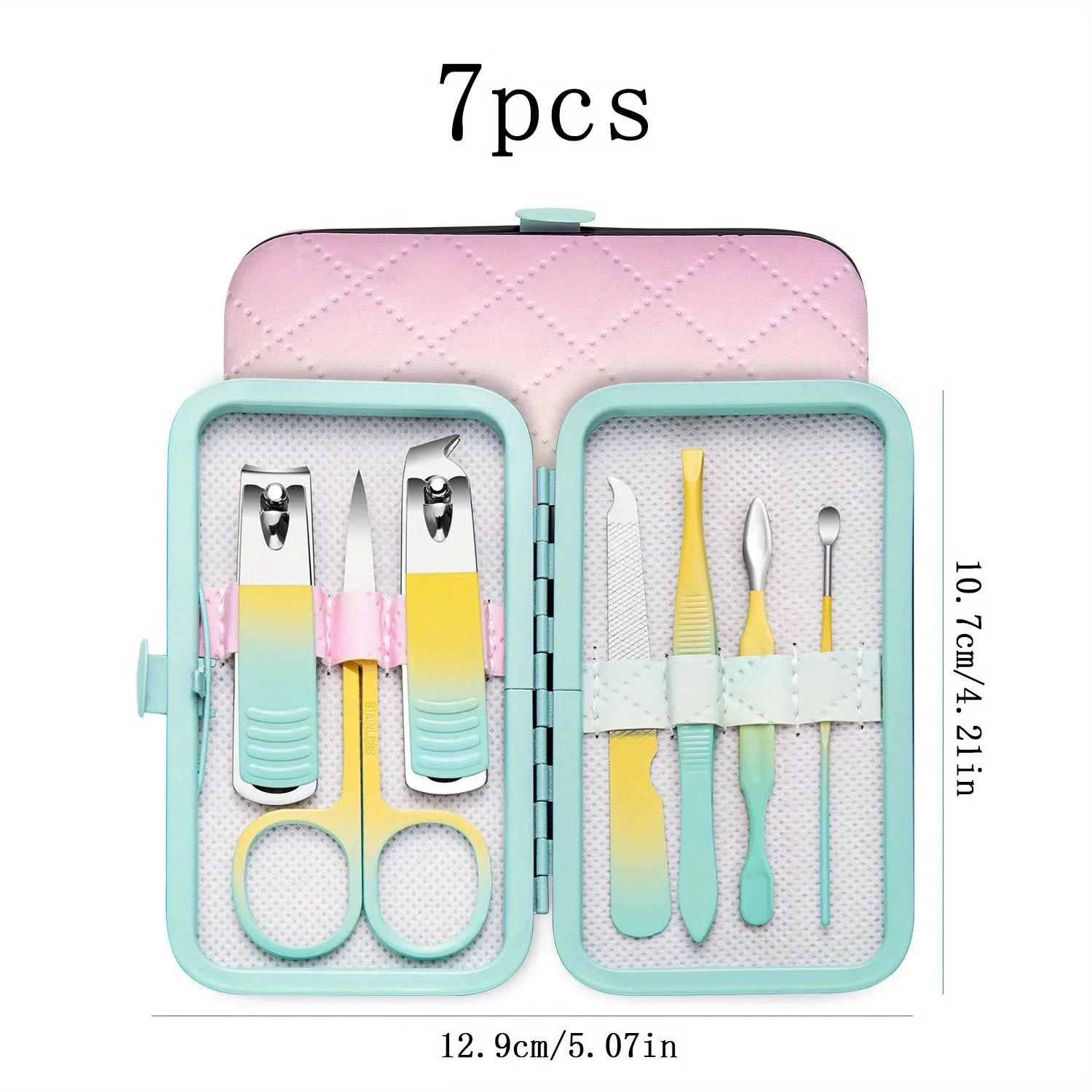 7/10/18 stücke Maniküre Set Pediküre Sets Nagel Clipper Edelstahl Professionelle Nagel Cutter Werkzeuge Reise Fall Kit