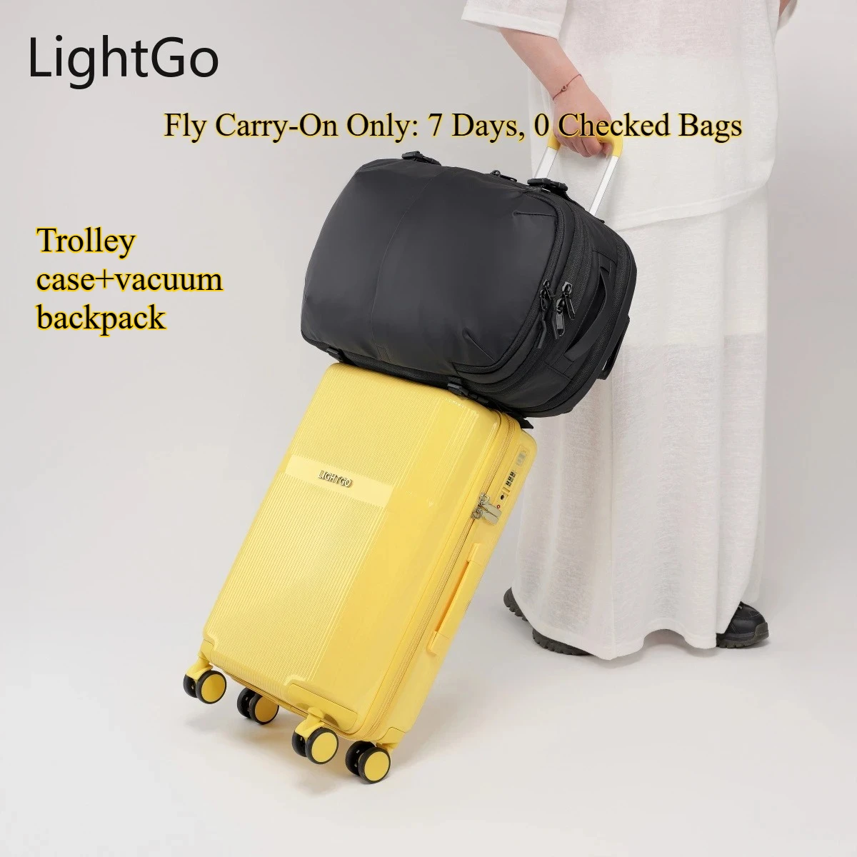 

Lightgo 7 Day No Checked Bags Travel System 20 Inch PC Carry On Expandable Business Backpack TSA Lock Water Resistant Suitcase