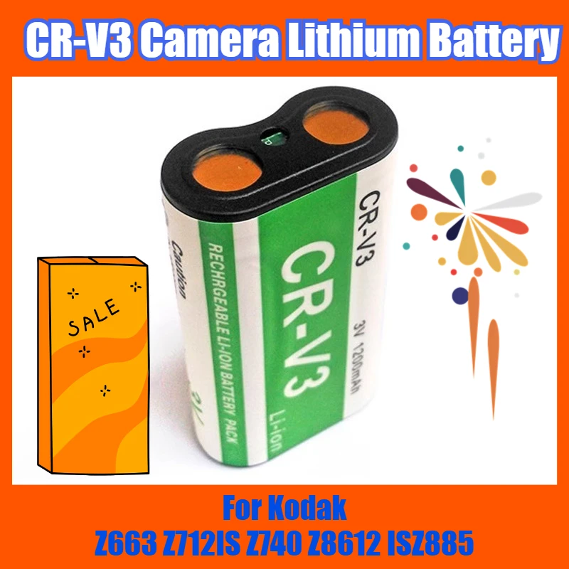 

3V 1200mAh CR-V3 Camera Lithium Battery,for Kodak Z663 Z712IS Z740 Z8612 ISZ885