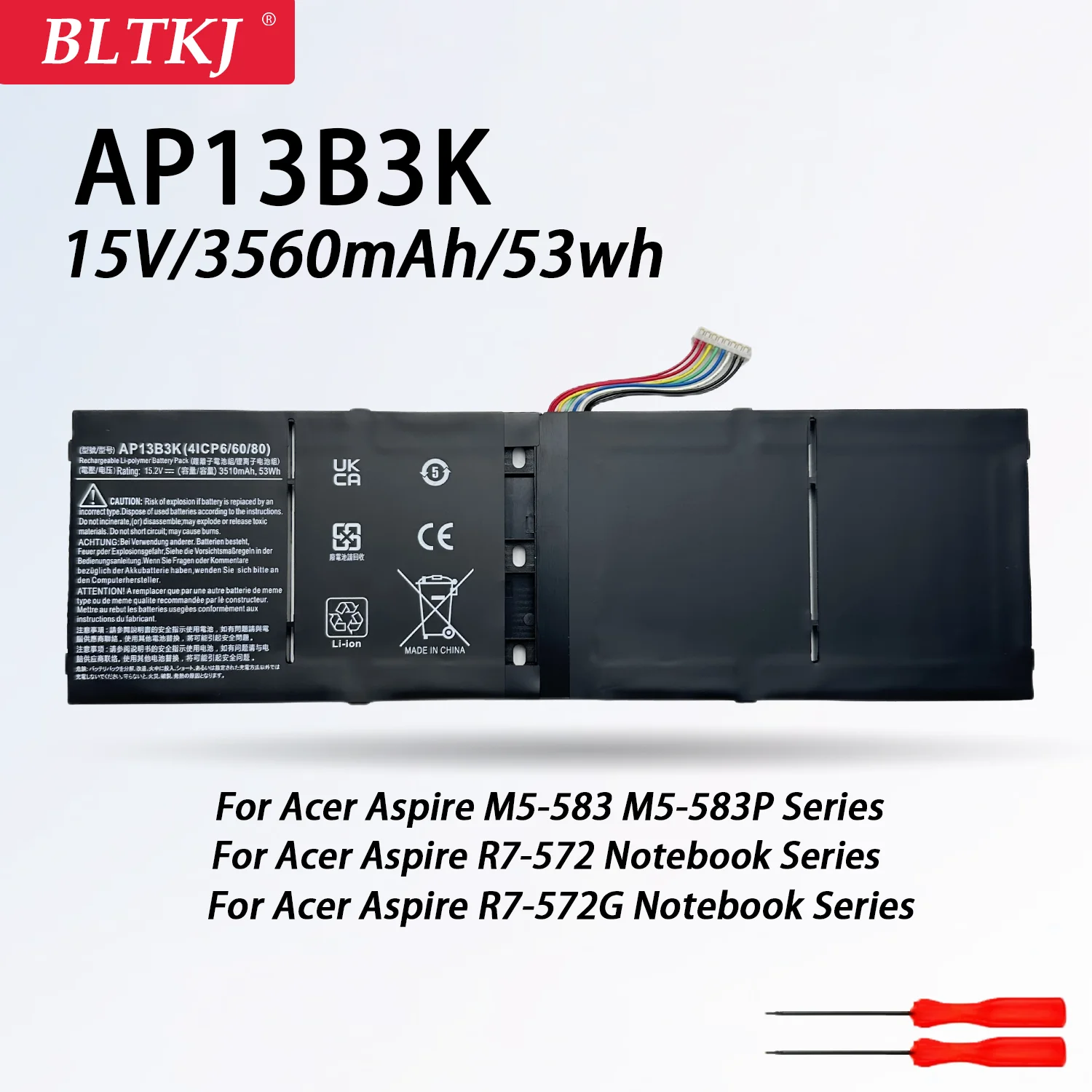 

Новый аккумулятор для ноутбука AP13B3K Acer Aspire V5 R7 V5-572G V5-573G V5-472G V5-473G V5-552G M5-583P V5-572P R7-571 AP13B8K