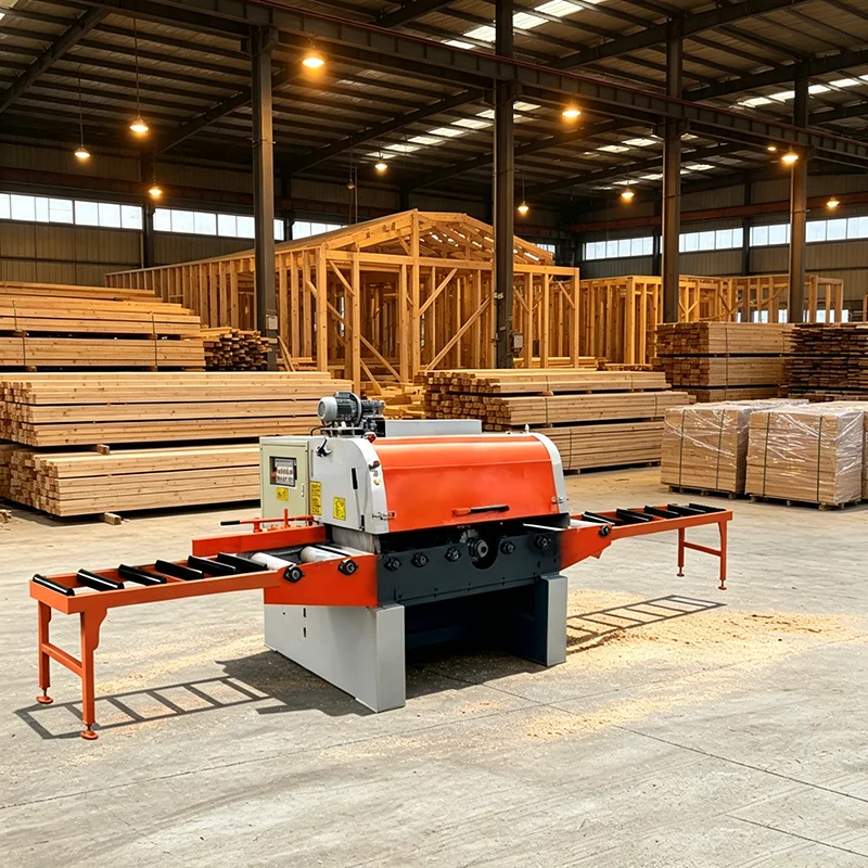 Automatic Round Log Multi Blade Cutting Saw High Precision Log Slitting Machine for Wood Manufacturing Plant