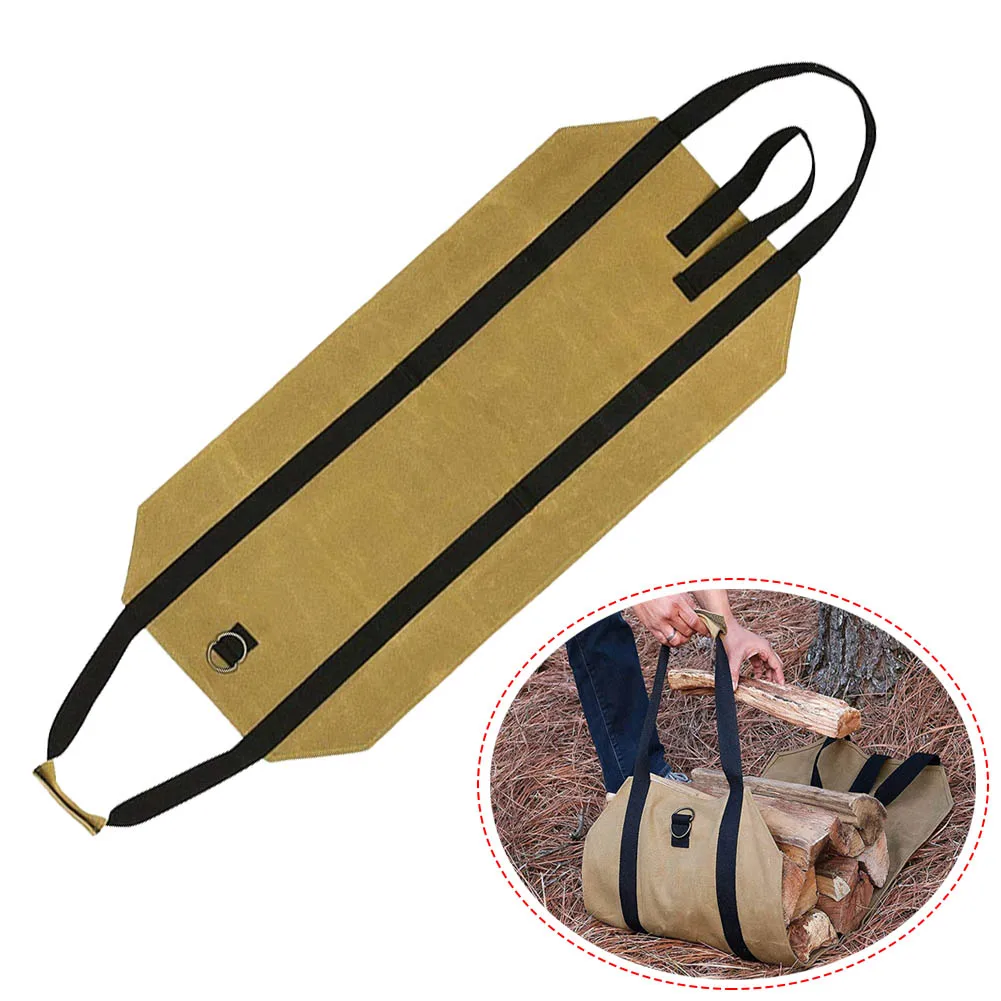 Storage Pack Canvas Bag Waterproof Wear Resistant Dirt-proof Firewood Log Carrier Outdoor Rectangle WHITEDUCK TUFF