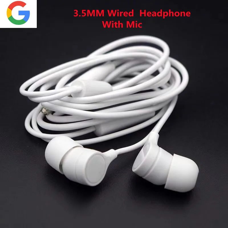 For Google Earphone 3.5MM HD HIFI Wired In-Ear Headphone With Mic For Google Pixel XIAOMI HUAWEI SAMSUNG SONY Free Earbuds