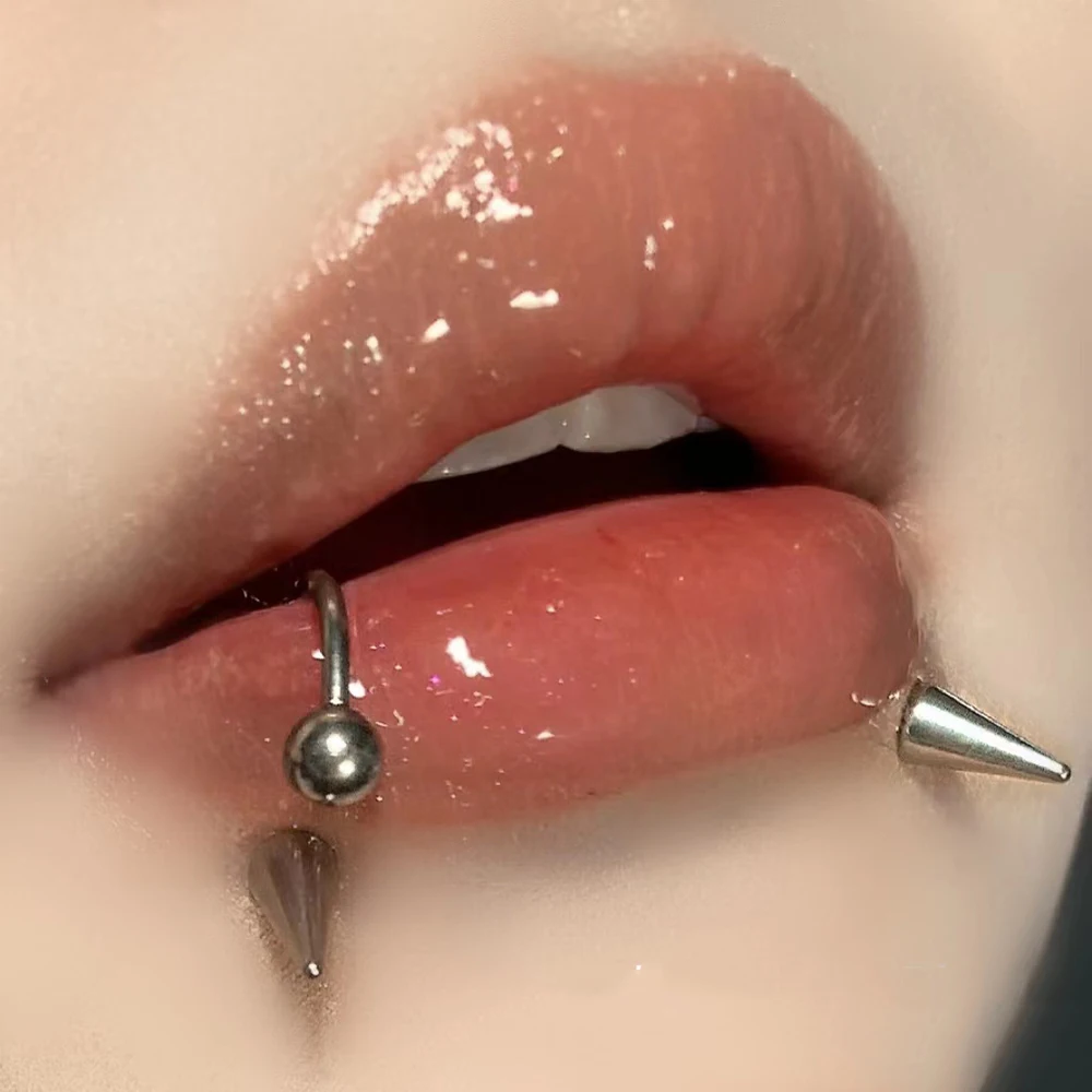 1PC 361L Surgical Steel Spiral Spiral Twisted Lip Ring Labret Ring Piercing Punk Spike Nose Ring Eyebrow Tongue Piercing Jewelry