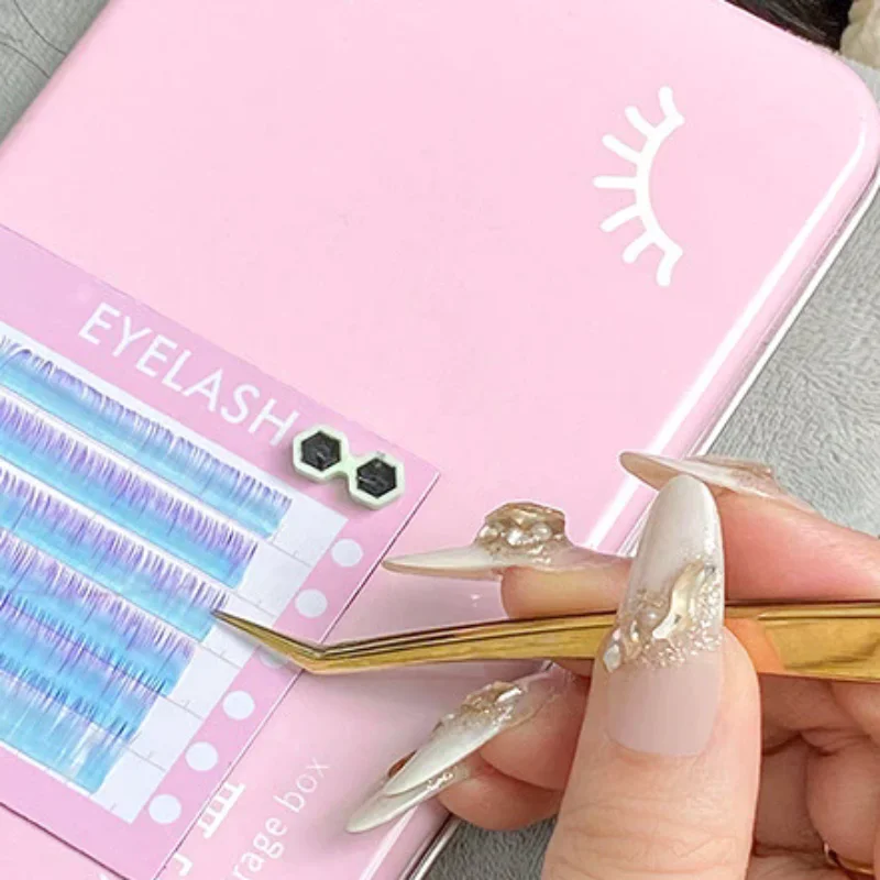 Empty Magnetic Fake Eyelash Storage Box With 6 Diskettes False Eyelash Holder Case Container Travel Pallet Lash Holder