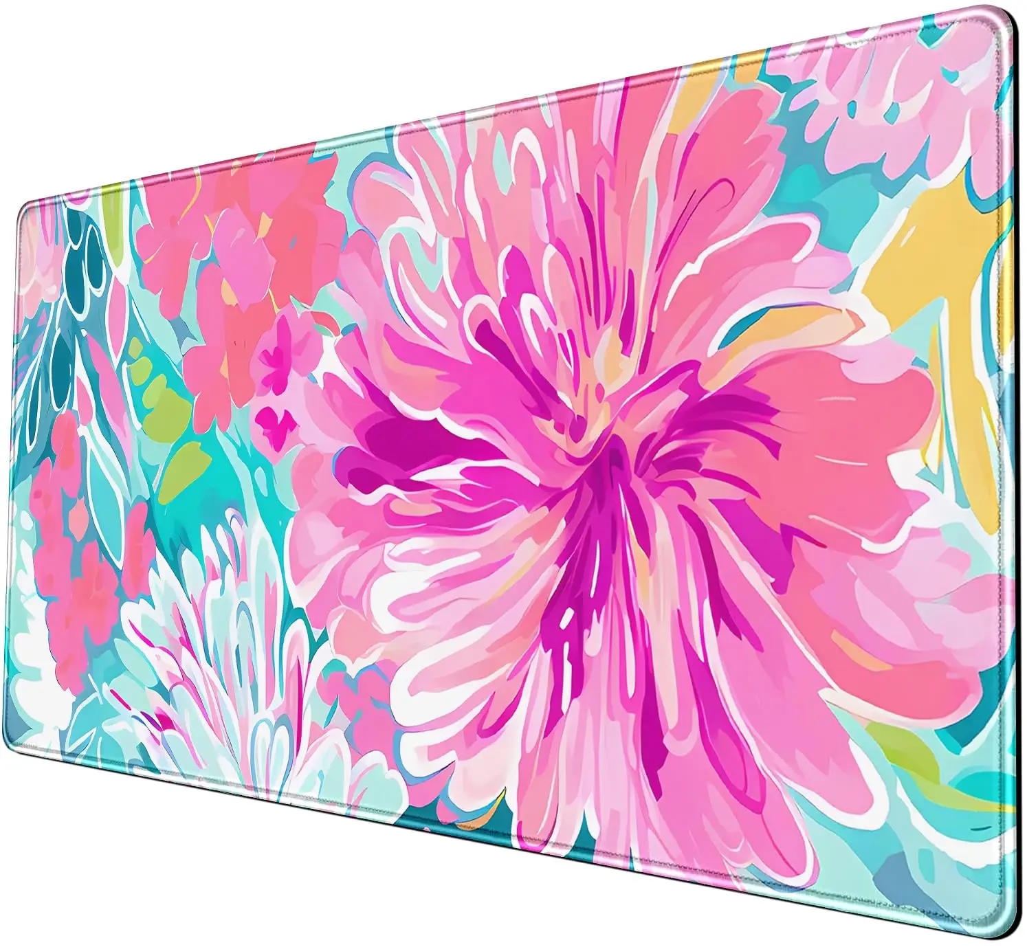 

Коврик для стола с акварельными цветами в китайском стиле, коврик для мыши с розовым цветком, нескользящий водонепроницаемый игровой коврик для мыши, подходит для работы и игр