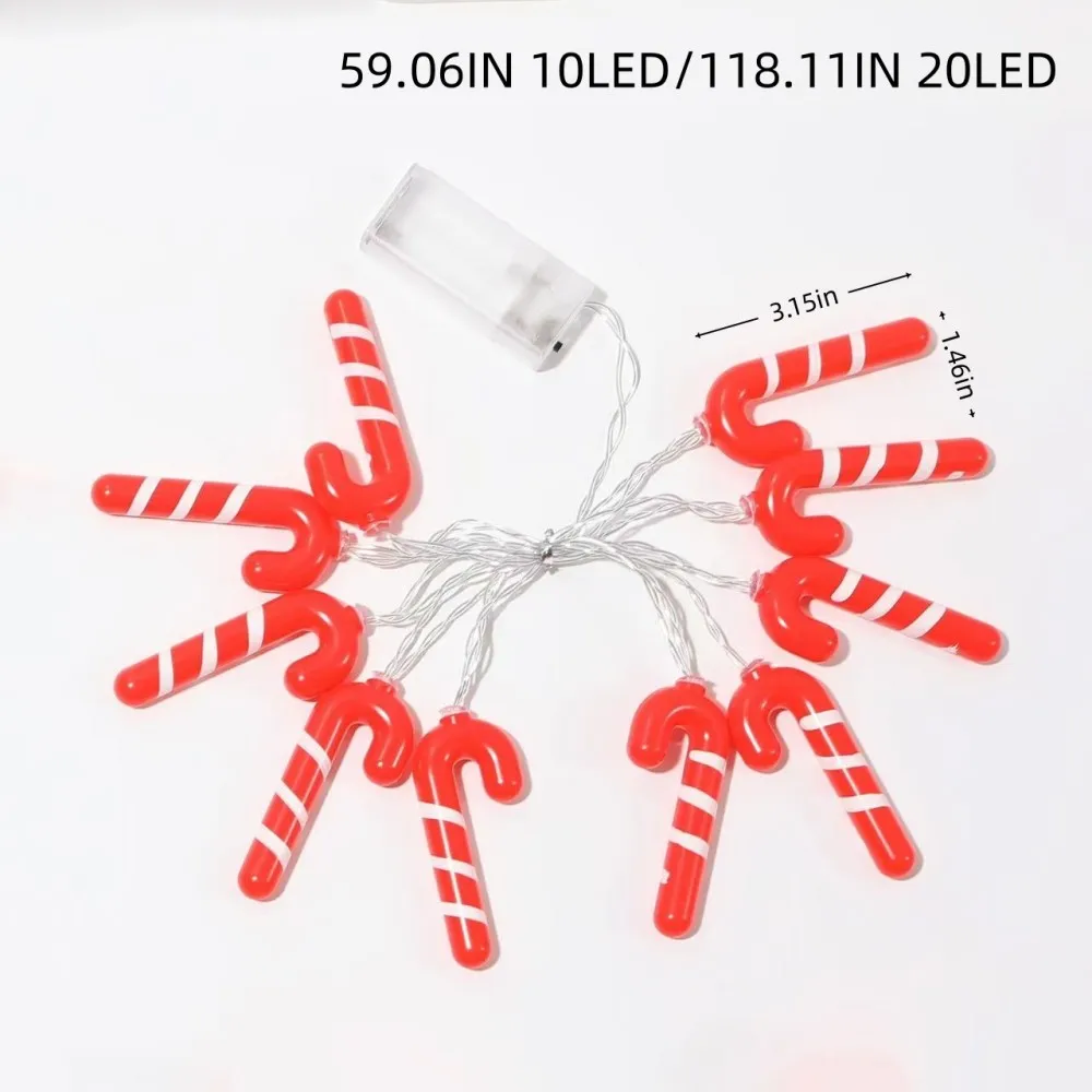 1PC 1.5M/3M 크리스마스 배터리 상자 작은 지팡이 라이트 스트링, 배터리 제외, 크리스마스 장식, 파티, 방 장식에 사용