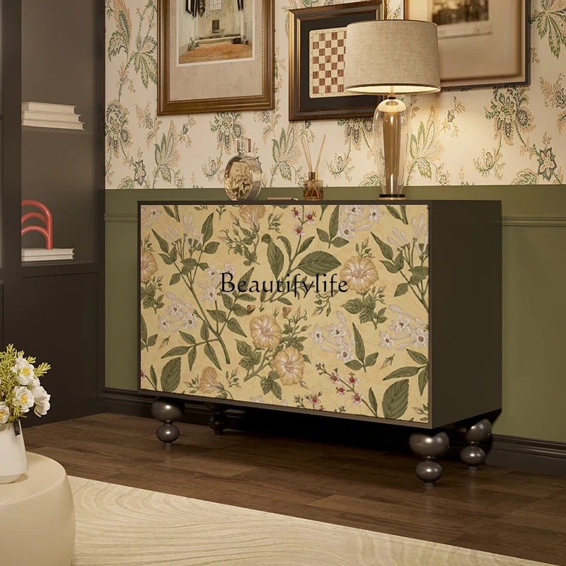

*Modern simple entrance entrance household living room locker dining room solid wood dining side cabinet