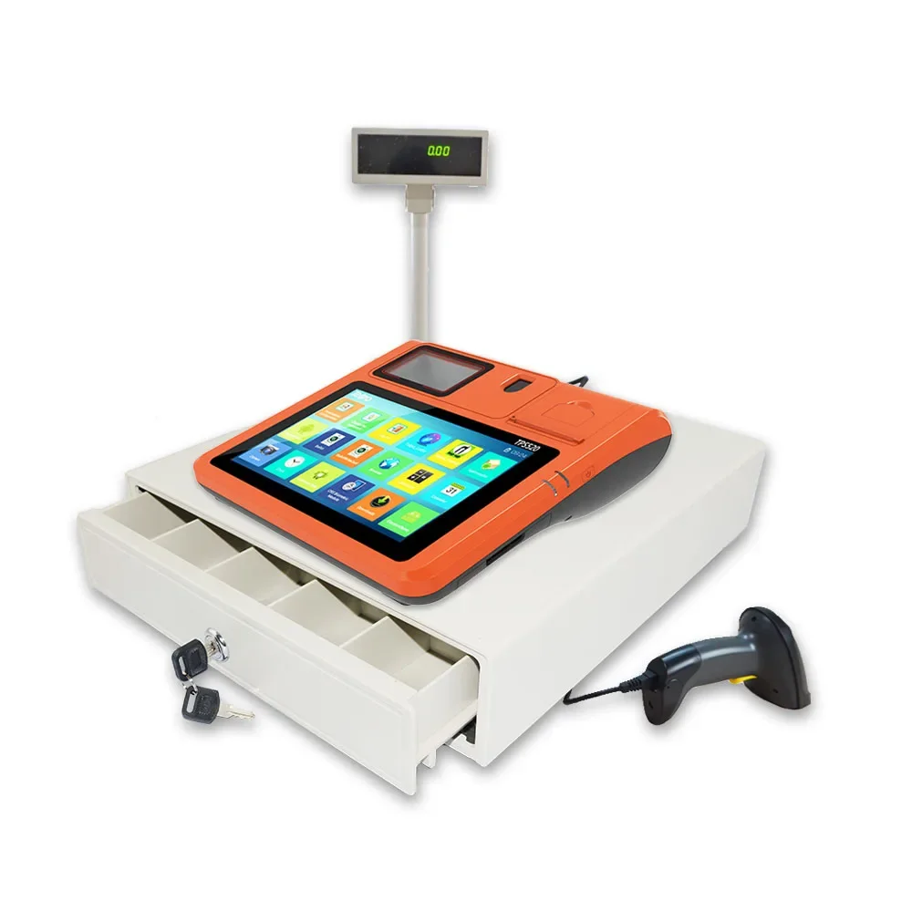 Figure Out Finger Wet Money Casher Simple Wireless Cashless Casher Machines With Anti-corrosion Touch Screen Monitor