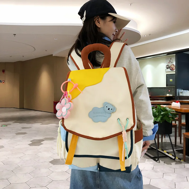 Korean Fashion College High School Students Schoolbag Large Capacity Girls Boys Teenage Laptop Book Bag Harajuku Travel Backpack