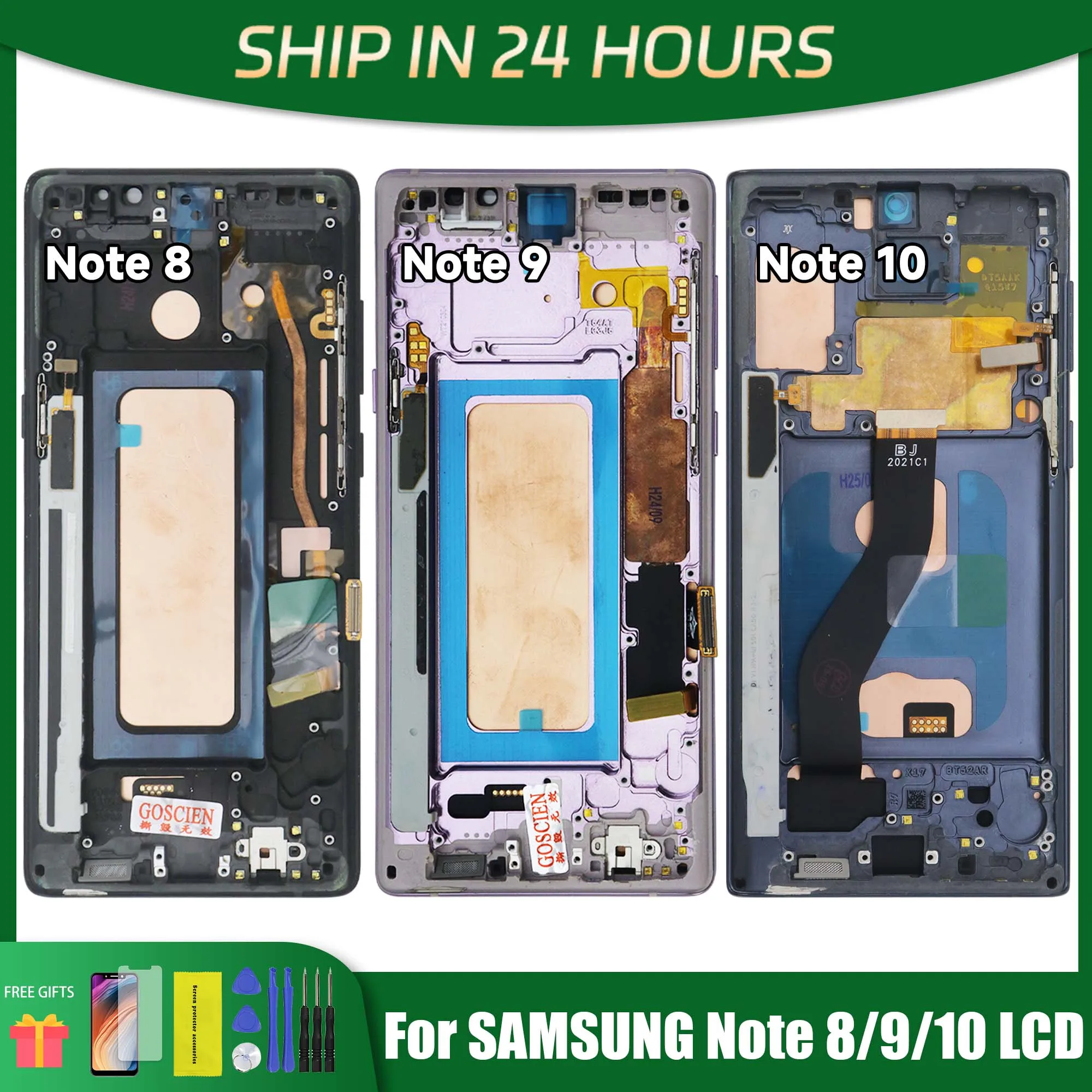 

LCD For Samsung Note 8 Note 9 Note 10 Touchscreen Digitizer Assembly LCD with Frame Samsung Note8 Note9 Note10