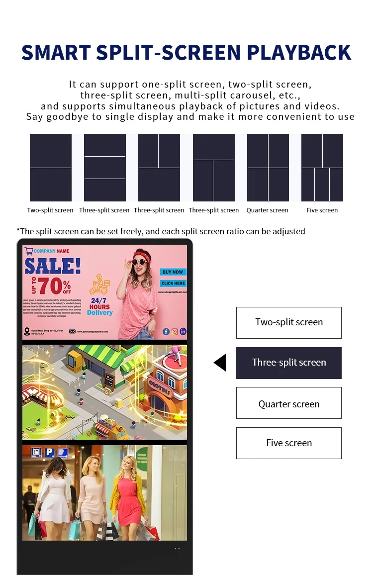 32 43 50 55 Inch Lcd Commercial Display Signage Vertical Screen Floor Standing Advertising Touch Screen Digital Panel