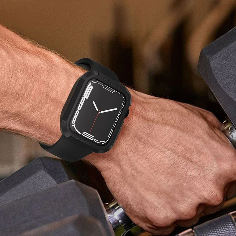 Rugged Cover for Apple Watch Case 44mm 40mm 45mm 41mm 42mm 38mm Se 6 5 3 Accessorie TPU Screen Protector IWatch Serie 7 8 9 Case image 5