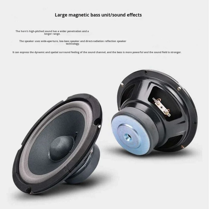 

Q8 8" Titanium Diaphragm 60W Full Range Stereo Square Design Mini Home Theater KTV Surround Sound Speaker FM Radio Remote