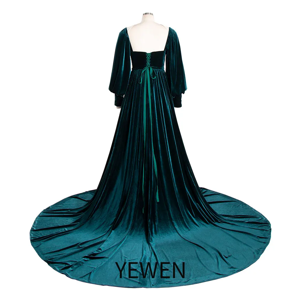 Velvet Long Sleeves Dress for Photo Shoot Photography Outfit Evening Gown Pregnancy Shooting Dress YEWEN YW240088