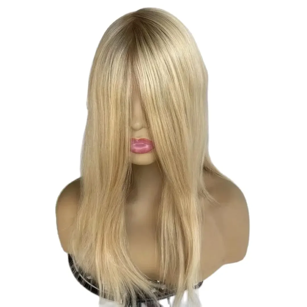 Hstonir Topper European Remy Hair For Women Topers Hair Kippa Pieces Human Hair Toupee Pu Wig Base TP22