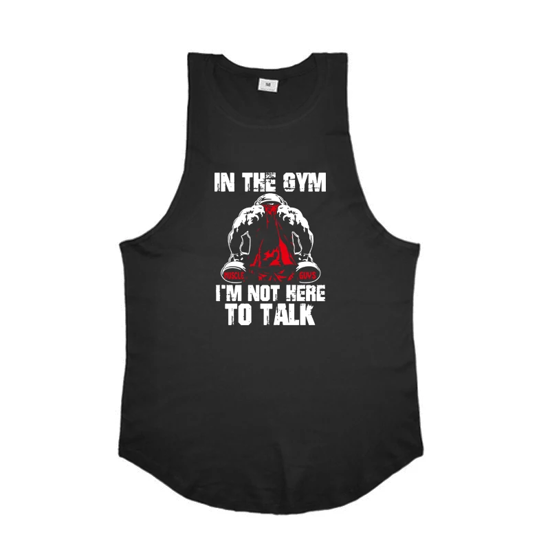 Gym Fitness Bodybuilding Cotton Tank Tops Mens Joggers Sleeveless Breathable Sport Shirt Summer Absorb Sweat Casual Muscle Vests