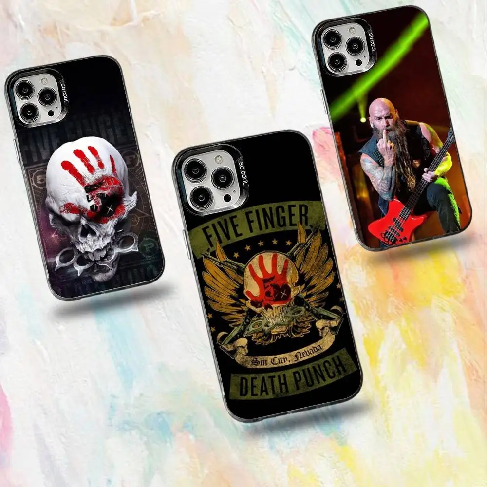 

F-Five Finger D-Death Punch Phone Case For iPhone 16,15,14,13,12,11,Mini,Pro,SE,MAX White Matte Shockproof Cover