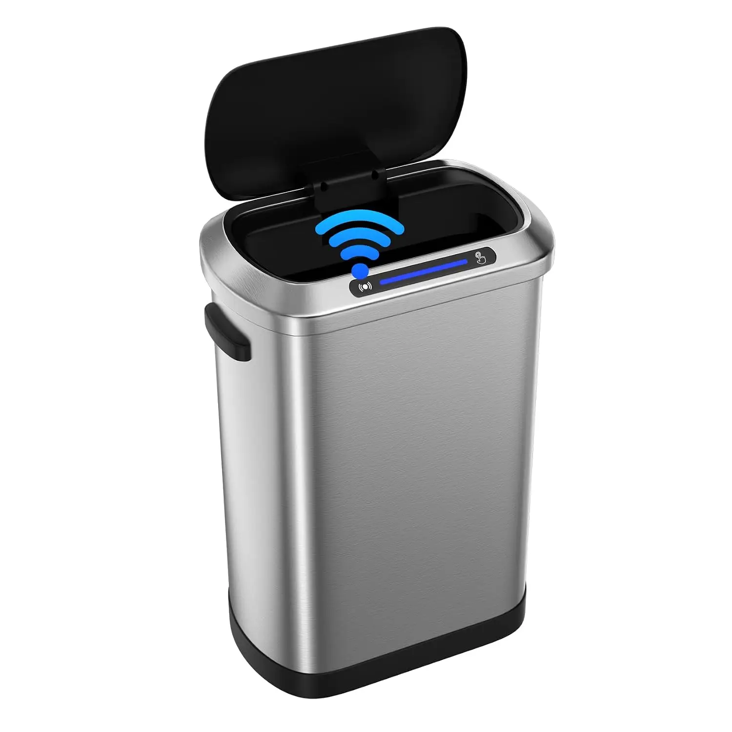 13 Gallon Smart Automatic Trash Can, 50L Stainless Steel Sensor Waste Bin with Soft-Close Silent Lid and 30 Garbage Bags, Garbag