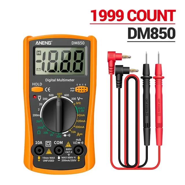 DM850 profesjonalny multimetr cyfrowy 1999 Auto AC/DC tester napięcia Ohm prąd amperomierz sonda pomiarowa profesjonalne narzędzie detektora