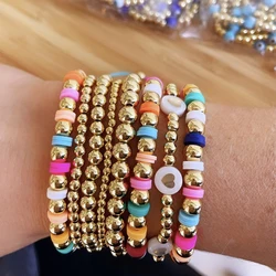 KKBEAD Boho Bracelet Set Y2k Accessories Bracelets Beaded Jewelry for Women 18 K Waterproof Gold Color Pulseras