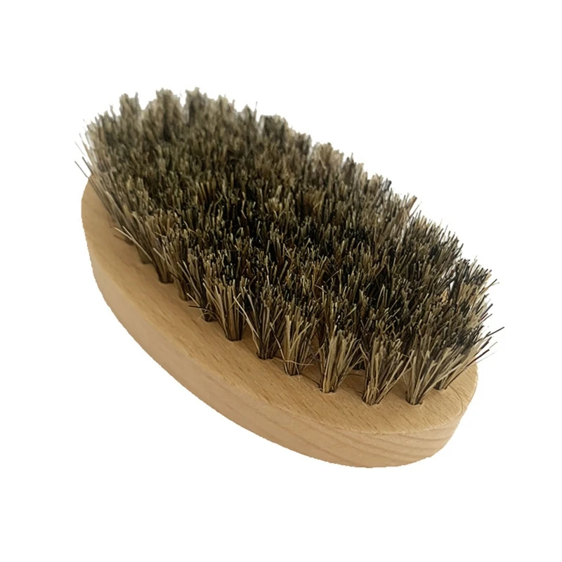 Manche en bois ovale poils sanglier brosse à barbe peigne Massage hommes barbe outil toilettage livraison directe