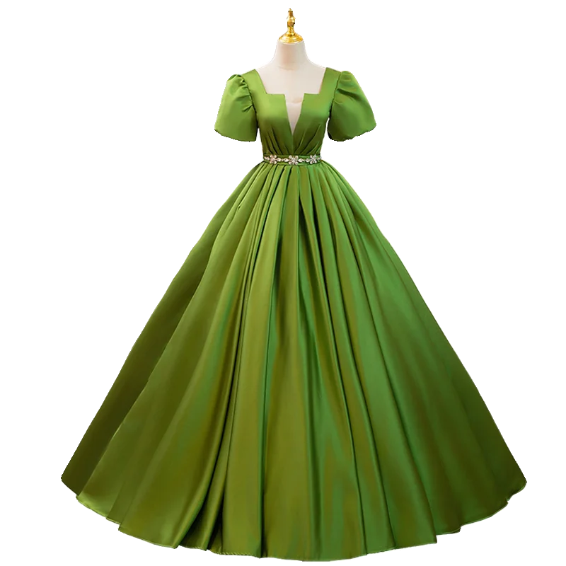 Ashley Gloria Green Party Dress Elegant Quinceanera Dresses Puff Sleeve Ball Gown 15 Year Old Dress 15 Years Princess Dress