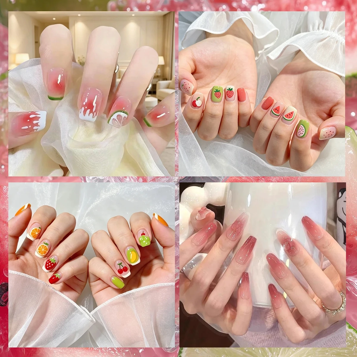 3/6/12 Blatt 3D Sommerfrucht N – Nail Art Strawberry Bewertung und Preis