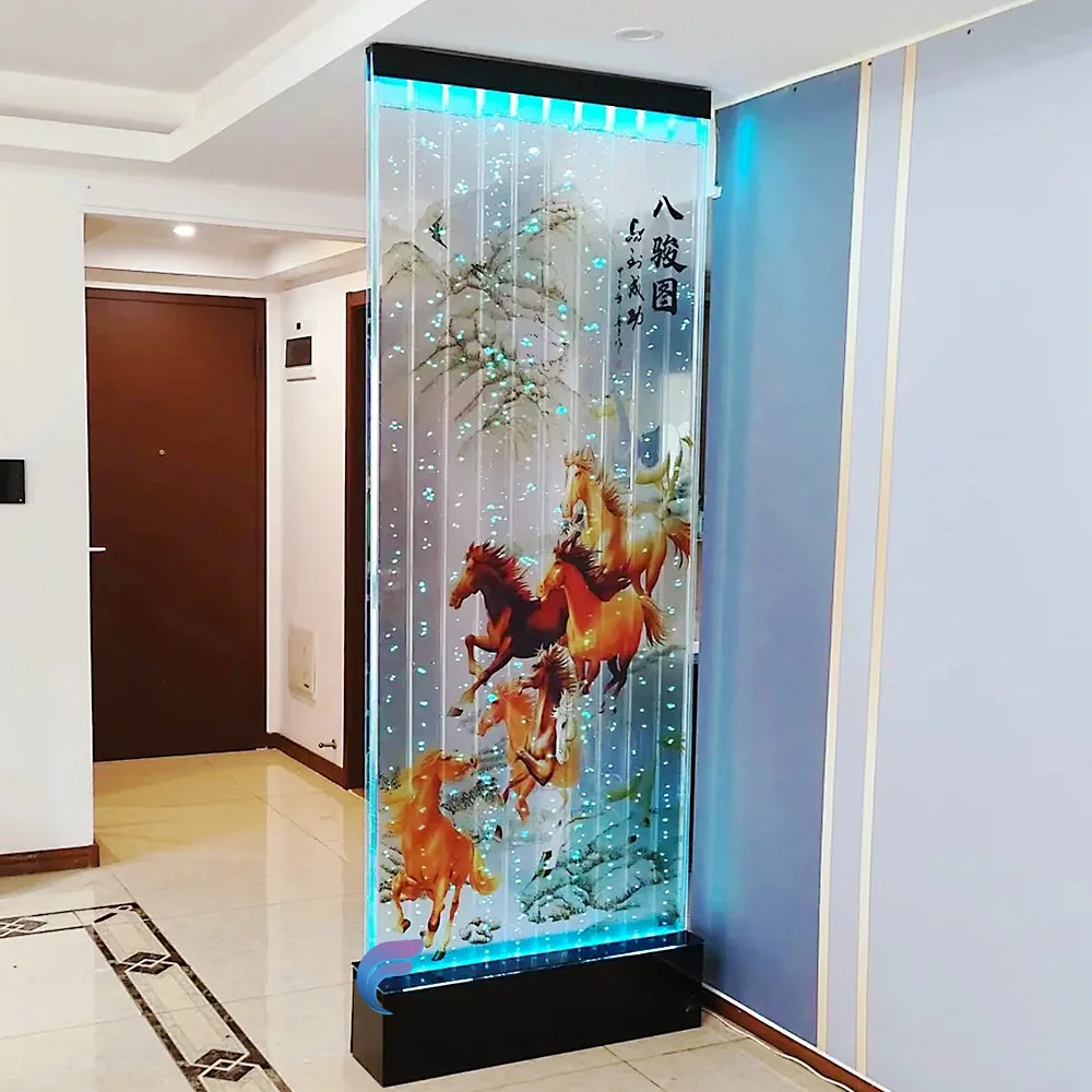 

Настройка. Оптовая продажа внутреннего декора, светодиодная стена с пузырьками воды с окрашенной панелью и перегородкой для комнаты