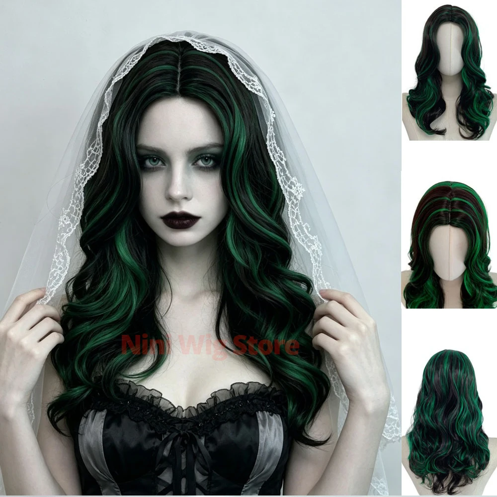 Halloween Wig Long Curly Hair Cosplay Synthetic Wig For Women Lolita Halloween Role-Playing Party Natural Heat Resistant Wig