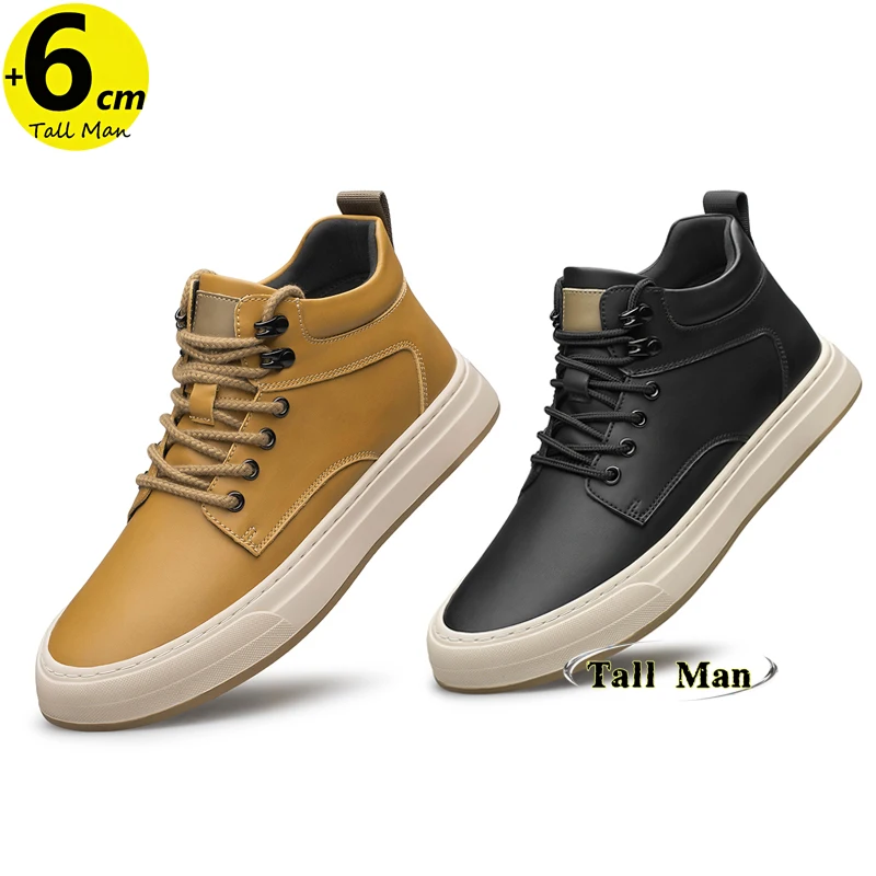 

Ботильоны, мужские туфли-подъемники, увеличивающие рост стельки, 6 см, мужские большие размеры 37-44