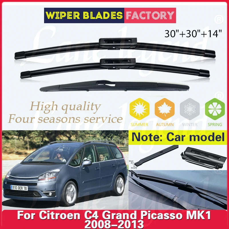 

Car Windshield Windscreen Front Rear Wiper Blade Rubber Car Accessories For Citroen C4 Grand Picasso / C4 Picasso MK1 2008-2013