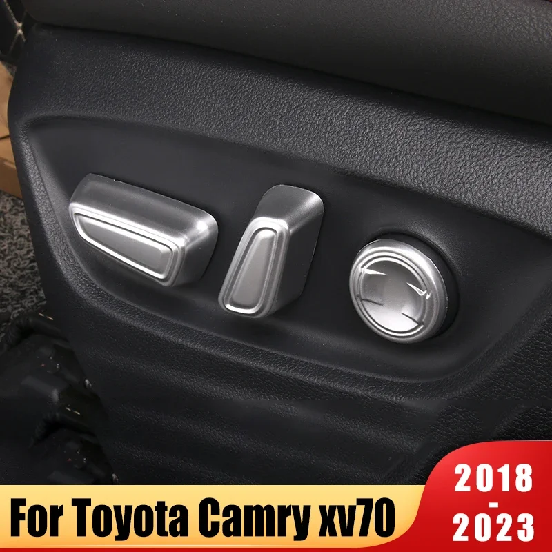 Car Accessories For Toyota Camry 70 Xv70 2018-2020 2021 2022 2023 Seat Adjust Switch Button Trim Carbon Fiber Interior Adornment