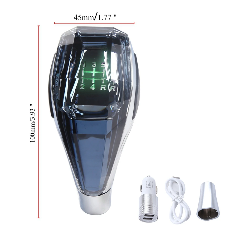 Car Universal LED Crystal Handles Manual Transmission Gear Shift Knob Lever Stick Head for Toyota Honda Hyundai Nissan