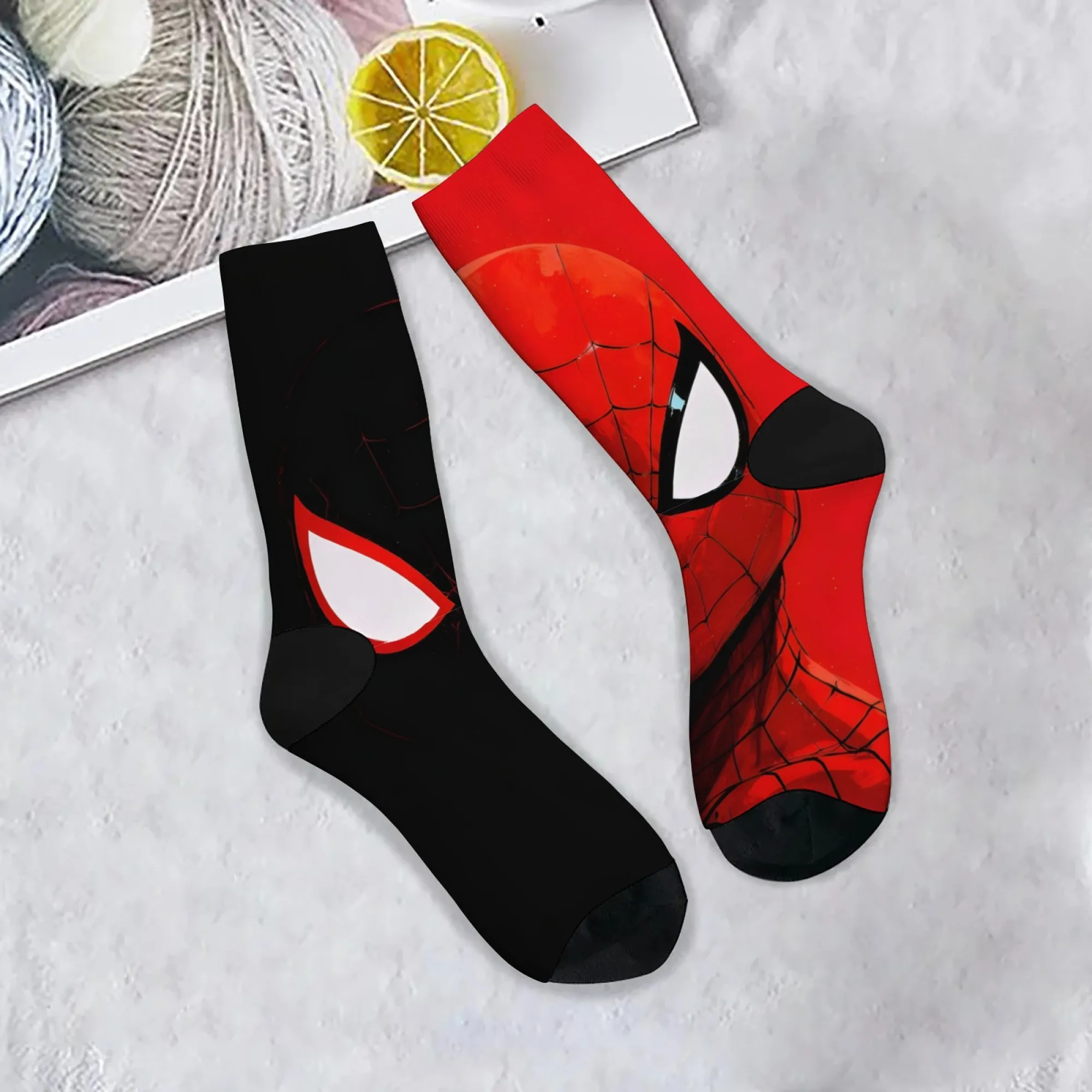

Мужские носки с изображением Человека-паука Halftone, модные носки с рисунком супергероя, удобные дышащие повседневные носки, подарок на праздник для вечеринки