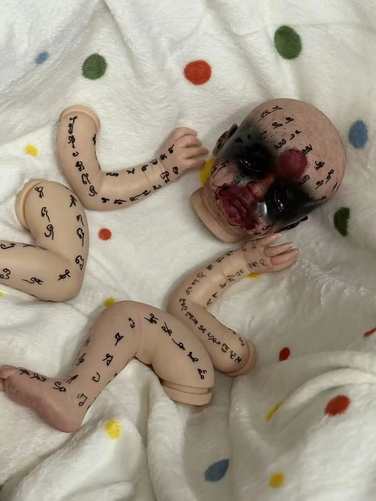 

FBBD Customized Limited Supply 20''Reborn Baby Doll Halloween Gift Painted Kit DIY Part With Cloth Body Christmas Gift