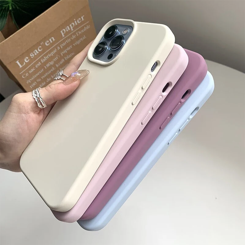 Luxury For Apple Original Silicone Phone Case For iPhone 15 13 12 11 14 Pro Max Mini X XS XR 8 Plus Shockproof Cover Accessories image 4