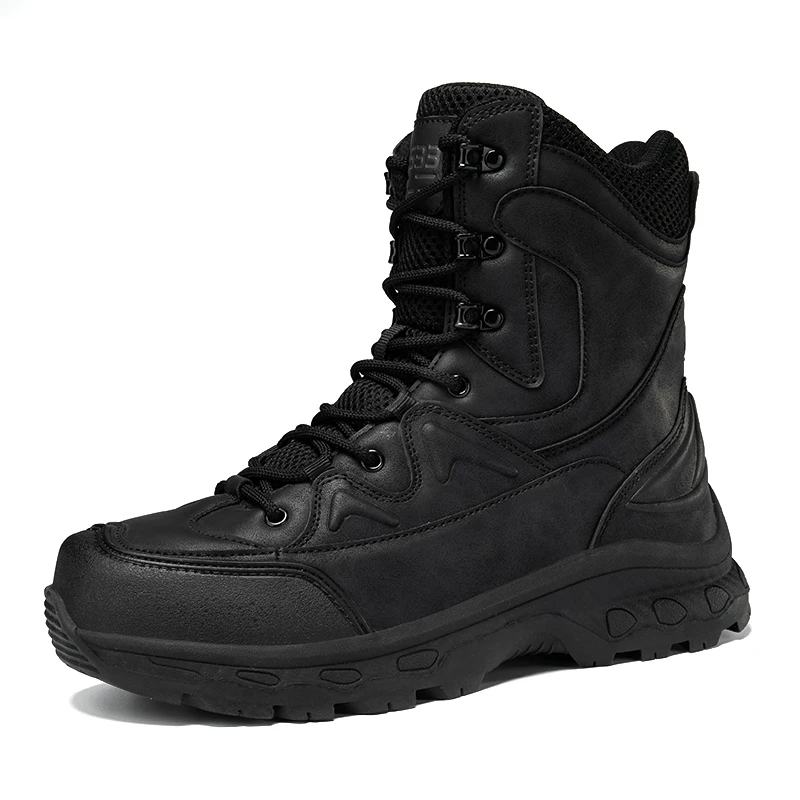 Men's High-Top Tactical Boots, Breathable Combat Training Boots, Plus-Size Anti-Slip Wear-Resistant Outdoor Hiking Boots