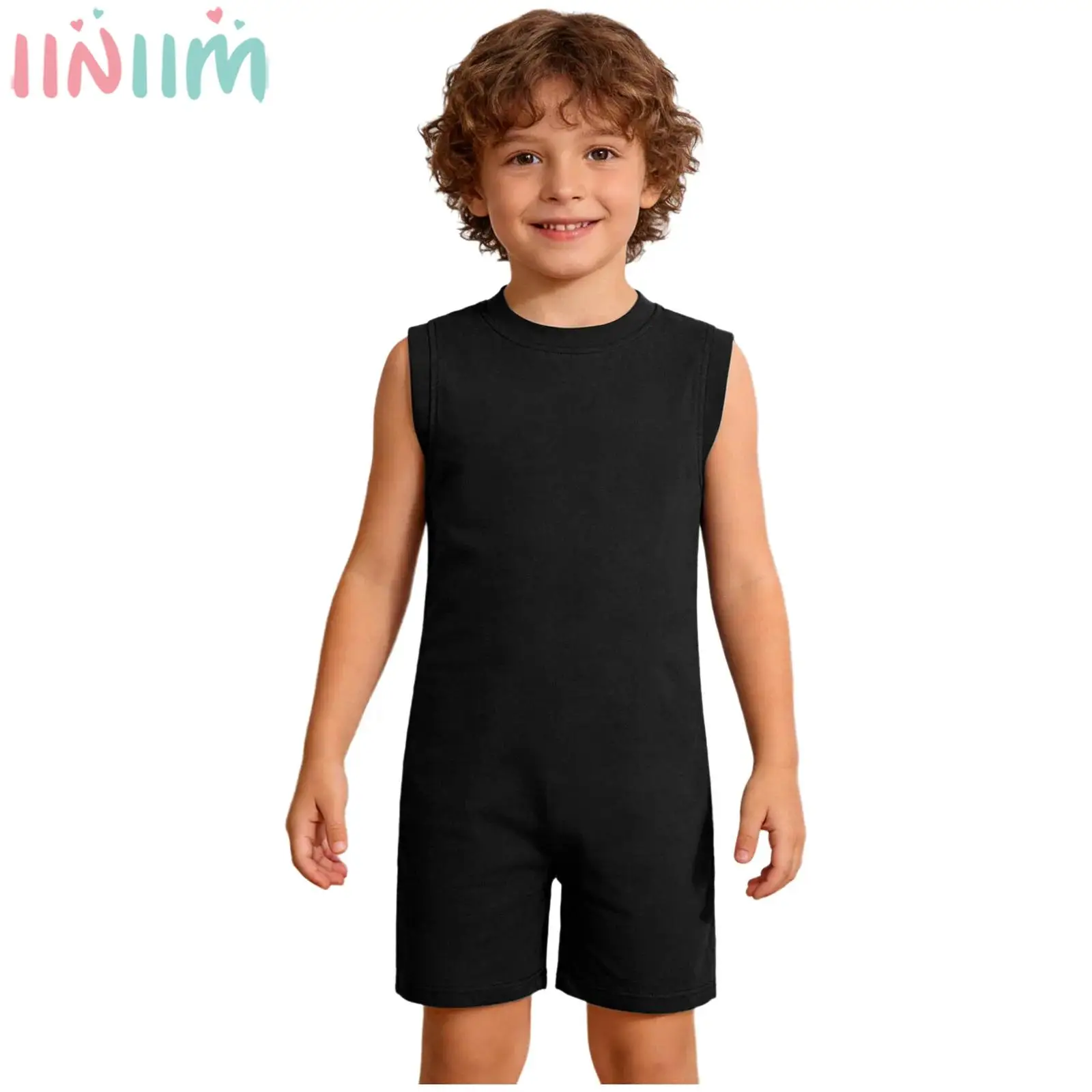 Kids Boys Girls Special Needs Adaptive Clothing Sleeveless Back Zipper Anti-strip Autism Sensory Bodysuit Homewear Sleepwear