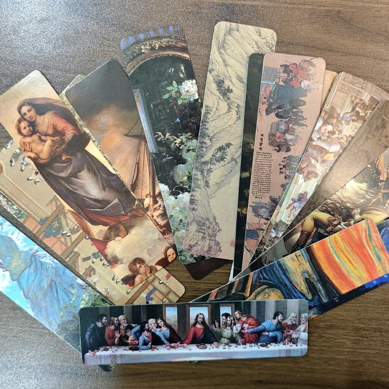 30PCS Classic Oil Painting Graffiti Bookmark Read book File Data Diary Reading Records For Details Aesthetics Decoration Items