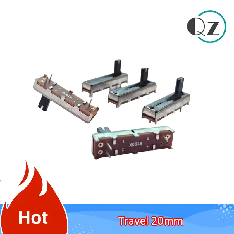 

1pcs 35mm single linear slide potentiometer fader W100K stroke 20mm with white point handle length 10mm mono mixer fader