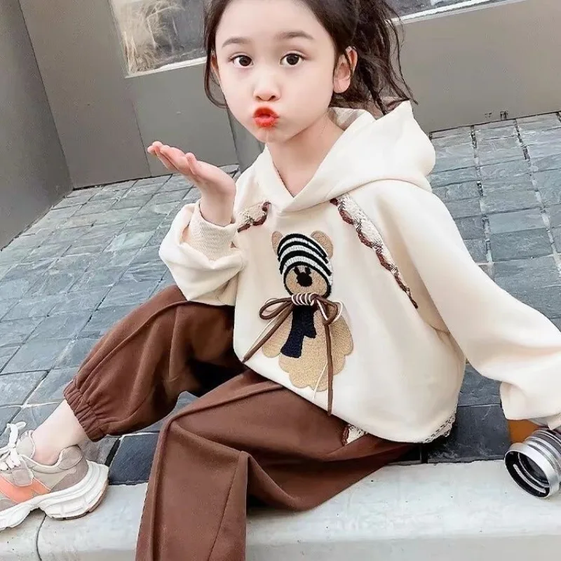 

Hoodies Set Cartoon Top & Pants 2-Piece Girls Winter Clothing Autumn Suit Girl's Clothes 10 12 Years Sets Girls' Boutique Suits