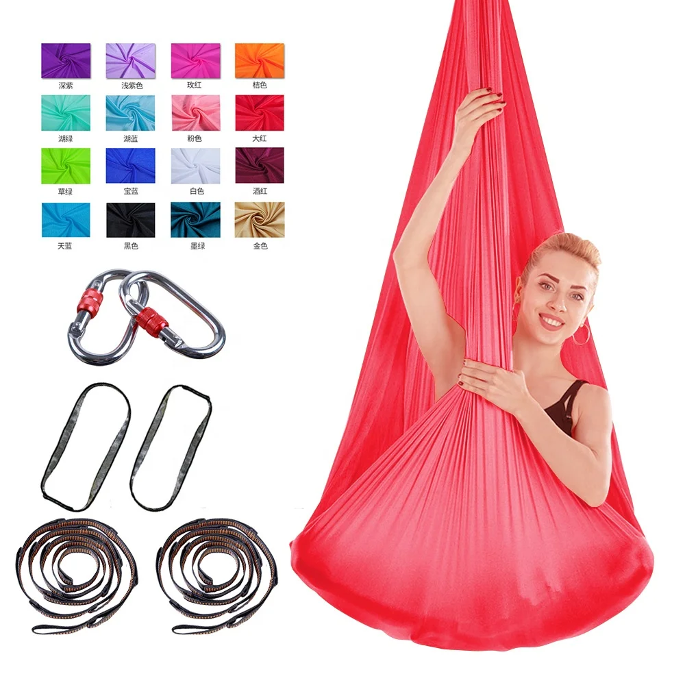 

High Quality Multicolor 5m/6m/7m/8m Anti-Gravity Fitness Aerial Yoga Hammock Stand Set Flying Yoga Swing for Pilates Direct