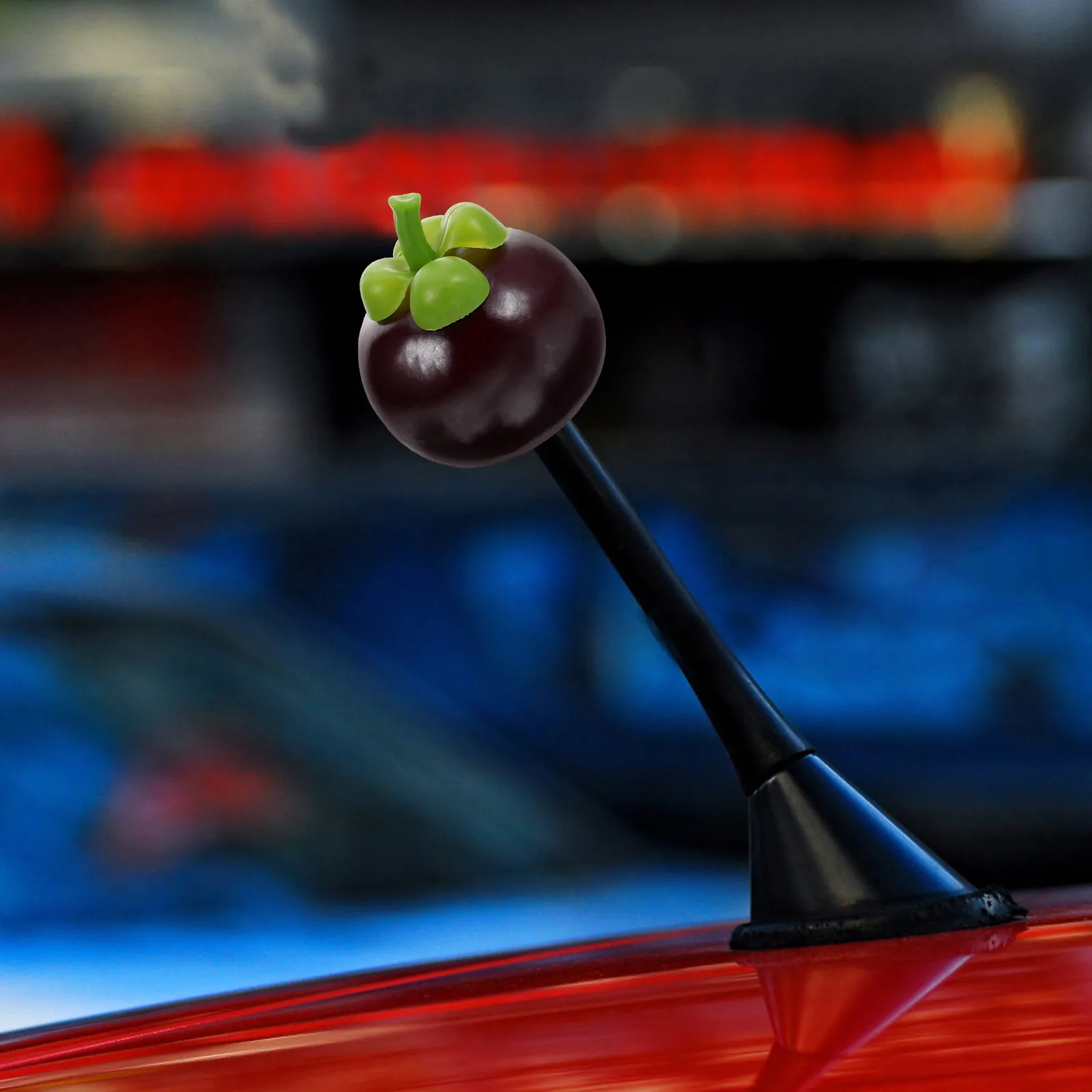 

Mangosteen Car Antenna Decoration Cute Cartoon Fruit Topper Vehicle Roof Accessories Car Exterior Decor antenna topper