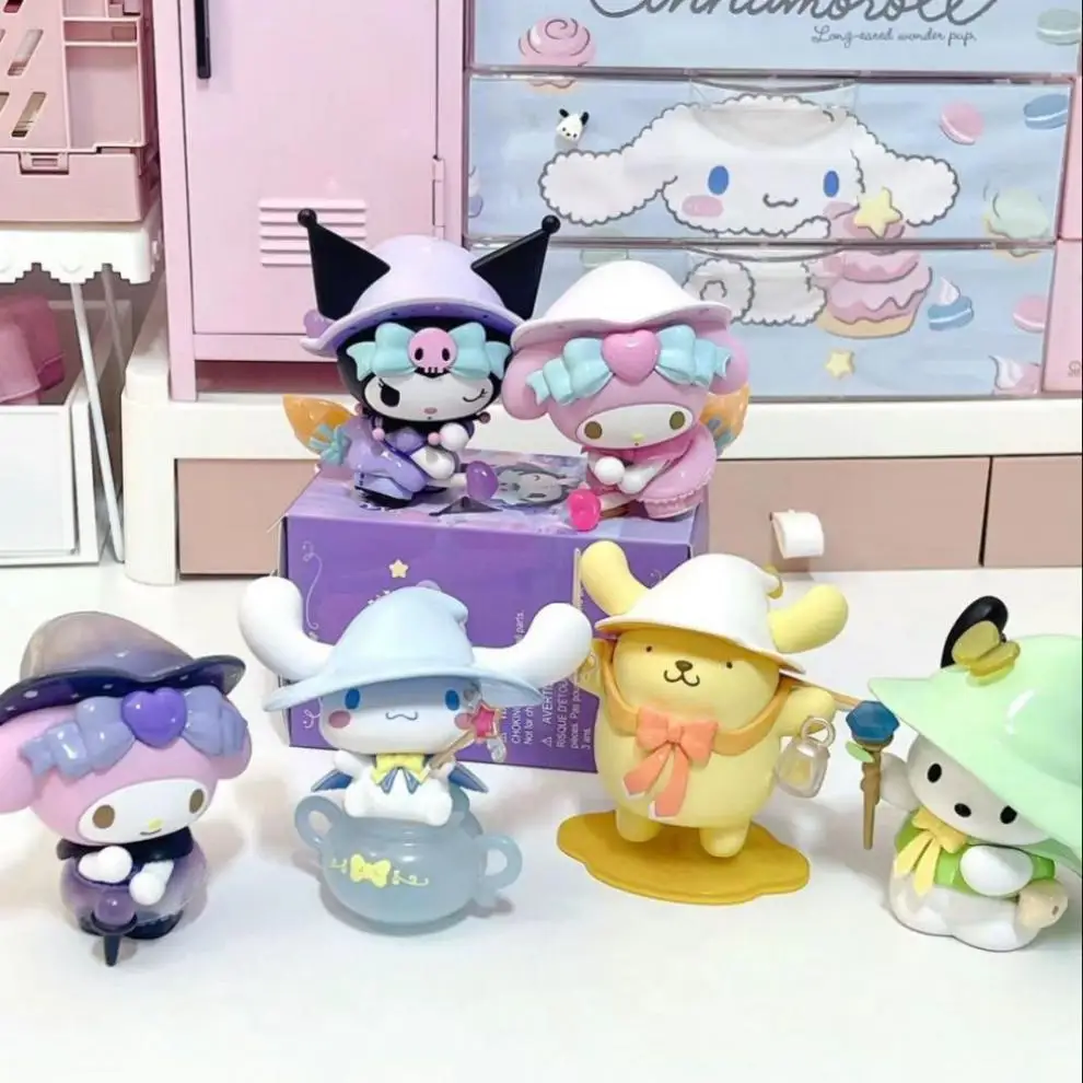 

New Sanrio Kawaii Kuromi Cinnamoroll My Melody Pom Pom Purin Figures Dolls Furniture For Display Toy Decoration Gift