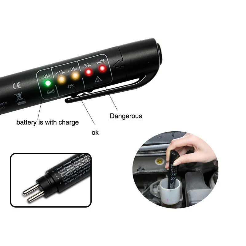Accurate Oil Quality Check Pen Universal Brake Fluid Tester Car Brake Liquid Digital Tester Vehicle Auto Automotive Testing Tool