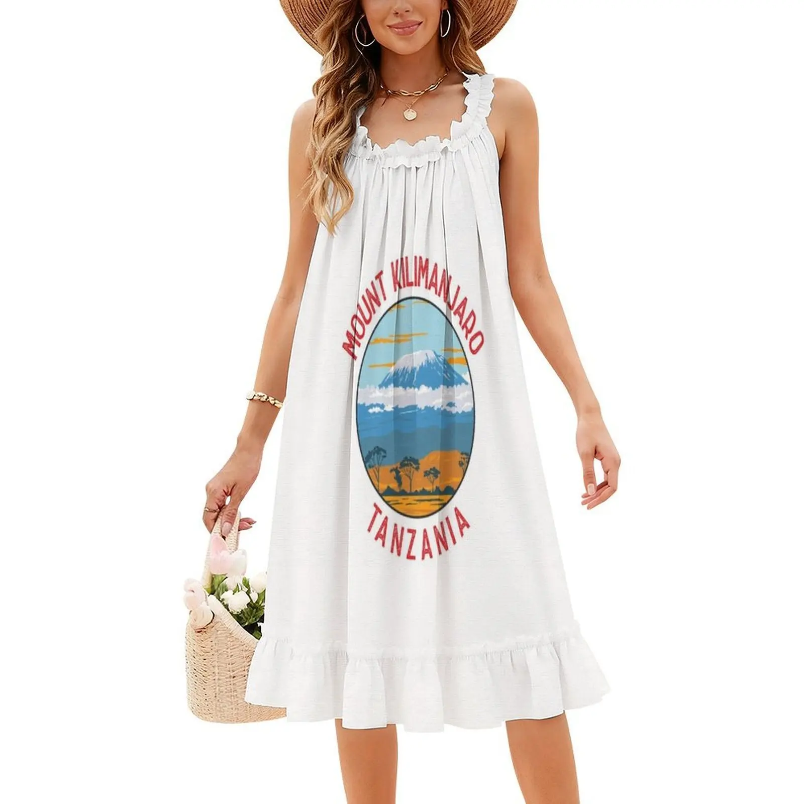 جبل كليمانجارو تنزانيا المتعثرة دائرة المرأة الهيب هوب الشارع الشهير فستان جرافيك طباعة ملابس النادي الحفلات كليمانجارو جبل
