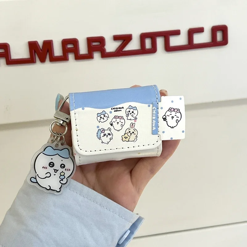 لطيف الكرتون أنيمي Chiikawa حقيبة جلدية حقيبة سماعة الاذن ل AirPods 1 2 3 4 Pro 2021 سماعة لاسلكية تعمل بالبلوتوث سماعة سماعة حقيبة