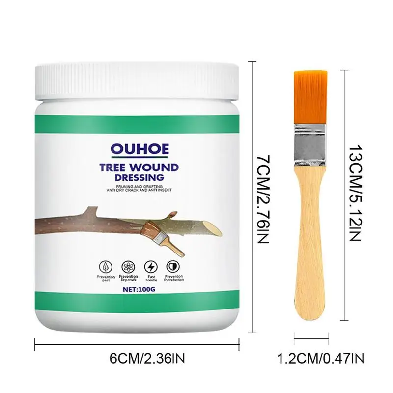 Pruning Sealer For Tree Garden Tree Grafting Paste Tree Wound Dressing Pruning Sealer With Brush Bonsai Wound Healing Agent