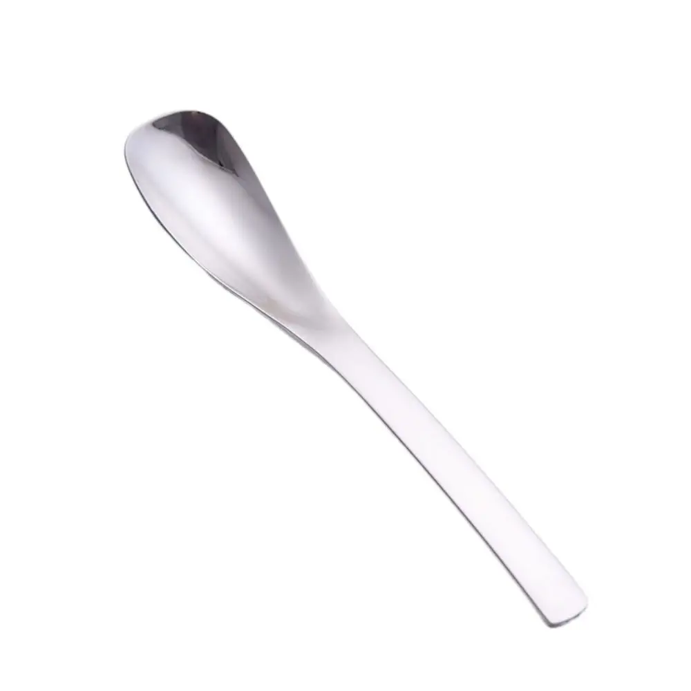 

Kitchen Utensils Long Handle Dessert Spoon Silver Stainless Steel Colander Scoop Minimalist Soup Spoon Ice Cream